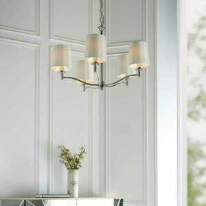 Pendelleuchte Endon Ortona 5-flammig Nickel Weiß E14 Ø72 cm small 3