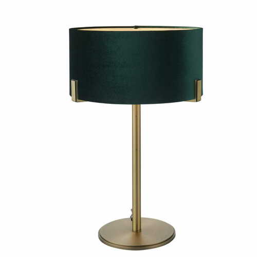 Prüfen Stehlampe Endon Hayfield Grün Messing Stoff E27 95837