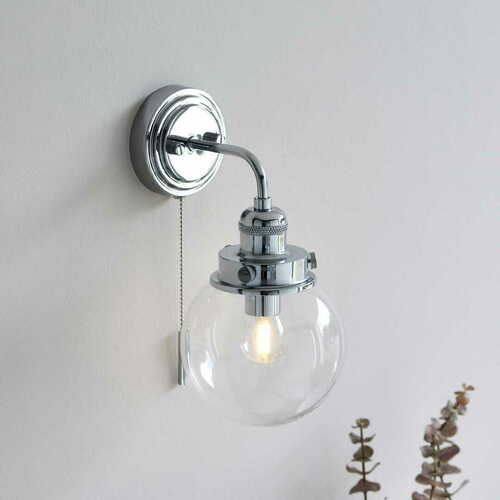 Prüfen Wandleuchte Endon Cheswick Chrom Glas IP44 E14 96129