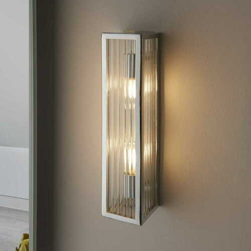 Prüfen Wandleuchte Endon Newham Chrom Glas 2-flammig G9 IP44 96220