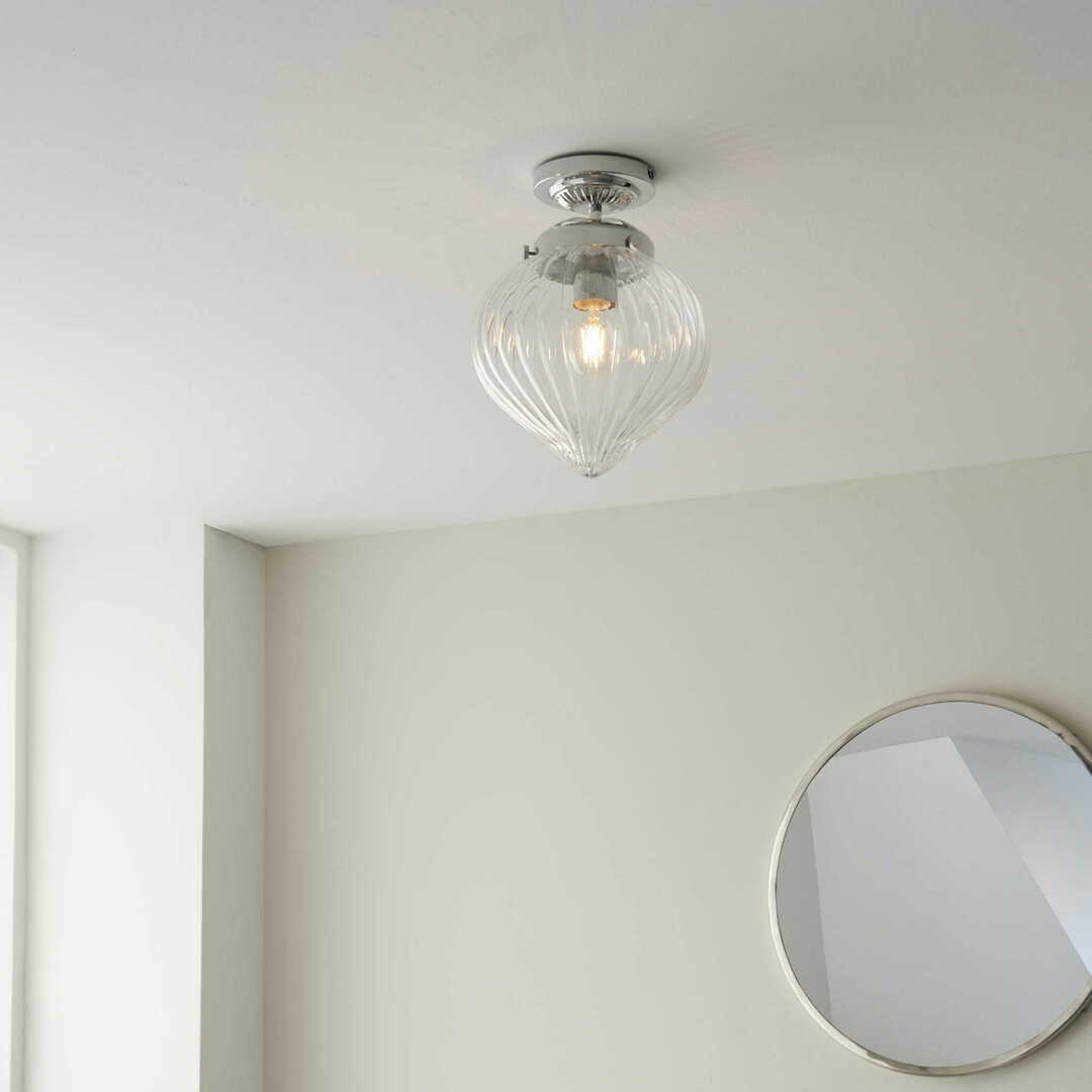 Anzeige Endon Cheston 96489 Badezimmer-Deckenleuchte, Chrom mit geriffeltem Klarglas, E27, IP44, Ø 24 cm Endon Cheston 96489 Badezimmer-Deckenleuchte, Chrom mit geriffeltem Klarglas, E27, IP44, Ø 24 cm