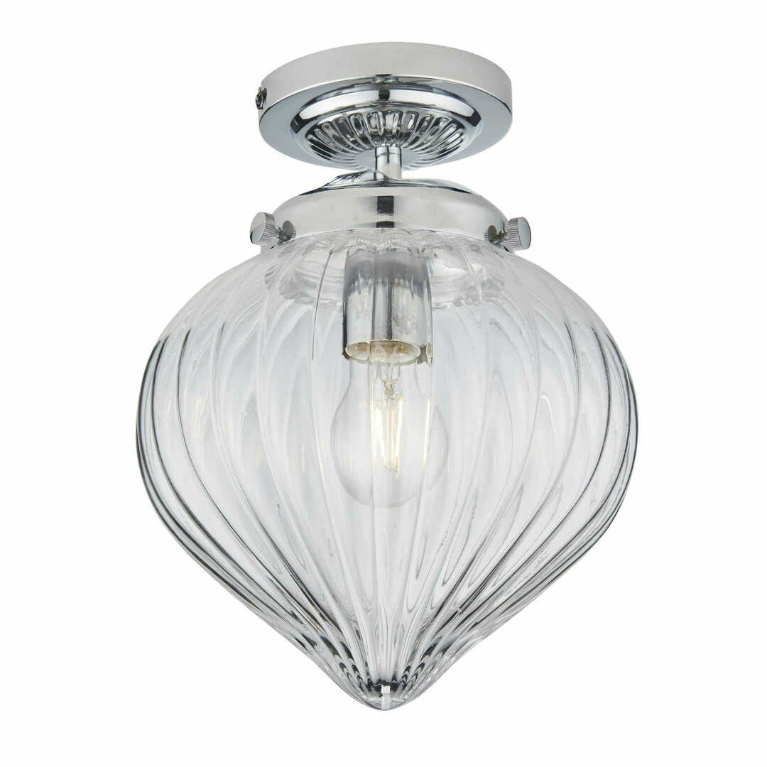 Deckenleuchte Endon Cheston Chrom/Transparent E27 IP44 Ø24 cm 96489