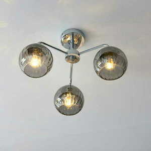 Deckenleuchte Endon Dimple 3-flammig Chrom Rauchglas E14 Dimmbar 97971 small 4