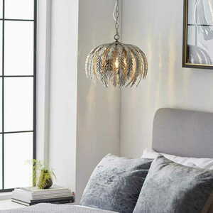 Pendelleuchte Endon Delphine silber Stahl E27 35 cm 98044 small 4