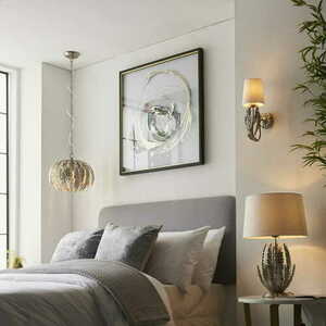 Tischleuchte Endon Delphine Silber, Schirm Elfenbein 55 cm E27 98046 small 3