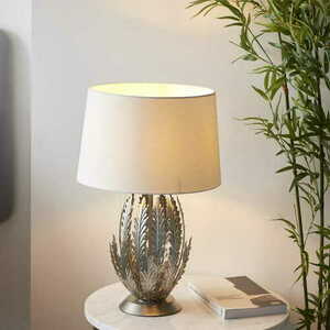 Tischleuchte Endon Delphine Silber, Schirm Elfenbein 55 cm E27 98046 small 4