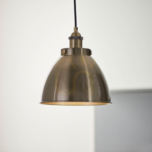 Endon Franklin 98745 Pendelleuchte, Kuppelschirm Ø 23,5 cm, Antikmessing, E27 max. 10 W, dimmbar small 1