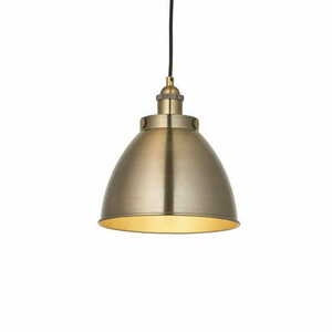Endon Franklin 98745 Pendelleuchte, Kuppelschirm Ø 23,5 cm, Antikmessing, E27 max. 10 W, dimmbar small 0