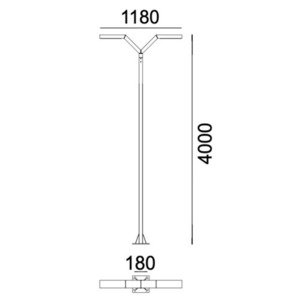 Trysil 1037 Aluminium 9006 400cm 34W 4000K Norlys Garten-/Parklaterne small 2