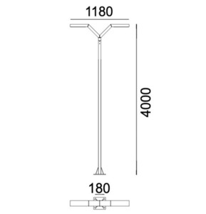 TRYSIL 1046AL Aluminium RAL9006 Garten/Park Laterne - Norlys small 2