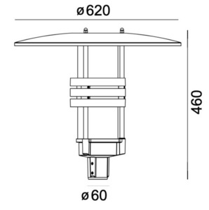 Gartenlaterne Visby 5003 Graphit 7016 Norlys small 3