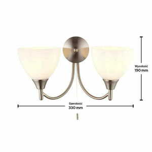 Wandleuchte Endon Alton 2-flammig Silber/Ecru Stahl Glas klassisch small 2