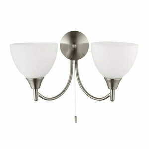 Wandleuchte Endon Alton 2-flammig Silber/Ecru Stahl Glas klassisch small 4