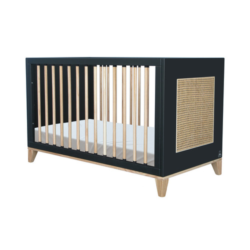 Prüfen Nami Evolutive Bett Rattan 60 x 120 - Onyx
