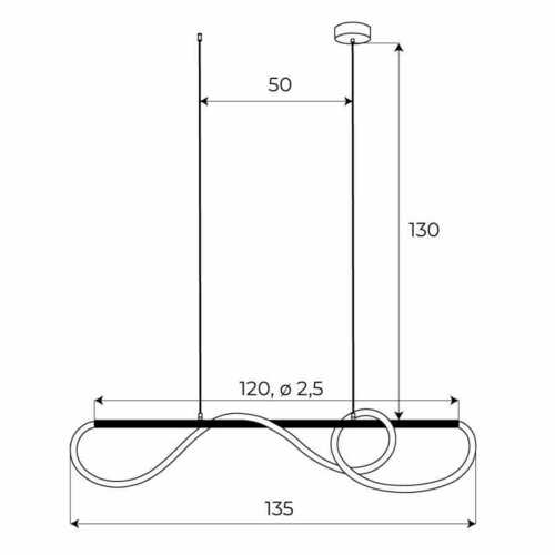Prüfen Pendelleuchte Max Light Laguna P0512 LED 30W schwarz 120 cm