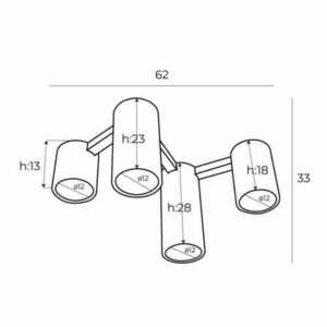 Plafon Max Light Laxer C0230 biały 5x7W metalowy 57x70 cm 2 Plafon Max Light Laxer C0230 biały 5x7W metalowy 57x70 cm small 2
