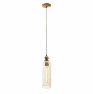 Pendelleuchte Max Light Campanila P0510 Messing Bernsteinglas E27 10 cm small 0