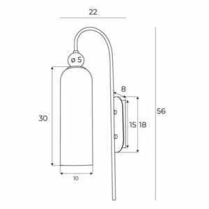 Max Light Campanila W0332 Wandlampe goldfarben mit Champagnerglas E27 56 cm small 2