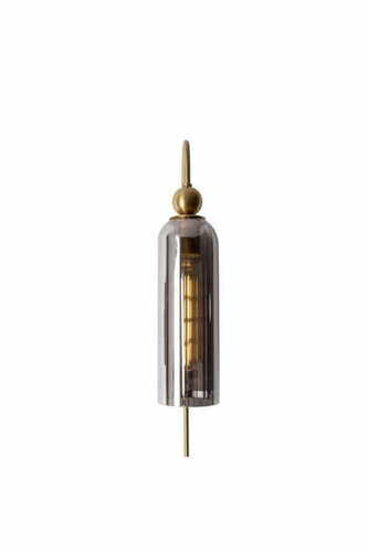 Prüfen Wandleuchte Max Light Campanila W0333 Messing Rauchglas E27 56 cm