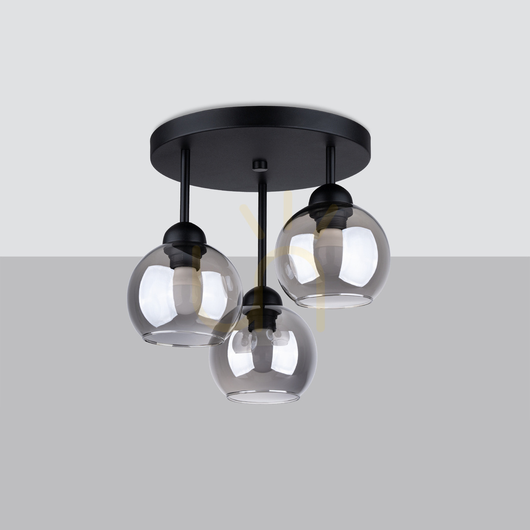 Kronleuchter ALINO 3 schwarz Sollux