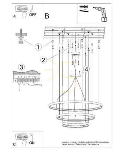 Prüfen Kronleuchter RIO 3 55/78/110 weiß LED 4000K Thoro