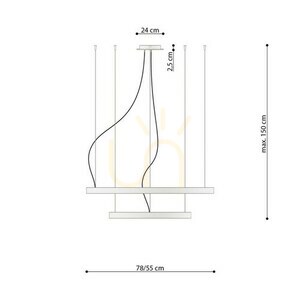 Kronleuchter RIO 2 55/78 schwarz LED 4000K Thoro small 3