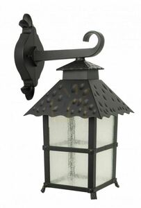 Außenwandleuchte SU-MA schwarz patina Eisglas E27 K 3012/1/Z small 0