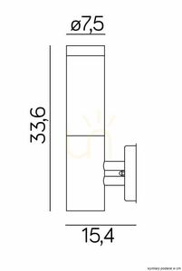 Außenwandleuchte SU-MA ST 025 BL schwarz Edelstahl IP44 E27 33,6 cm small 1