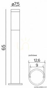 Wegeleuchte SU-MA Nox schwarz 65 cm Edelstahl IP44 ST 022-650 BL small 1