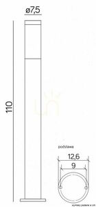 Wegeleuchte SU-MA schwarz 110 cm Edelstahl Polycarbonat ST022-1100 BL small 1