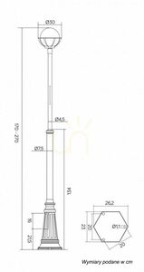 Gartenlaterne SU-MA KULE schwarz patina höhenverstellbar OGMWN 1 KPO 250 small 6