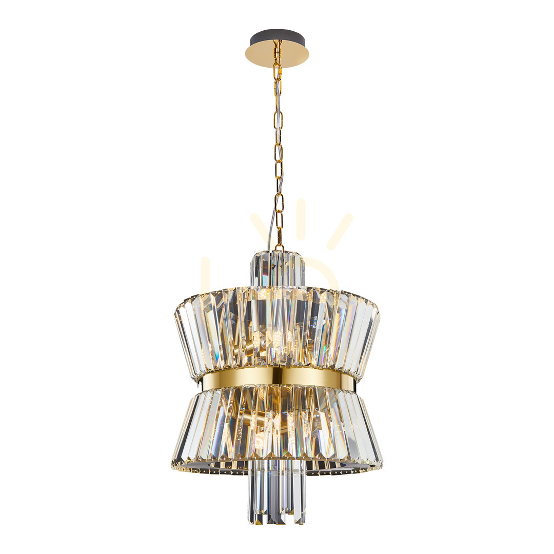 Aurelia Gold 8x E14 Kristall-Kronleuchter