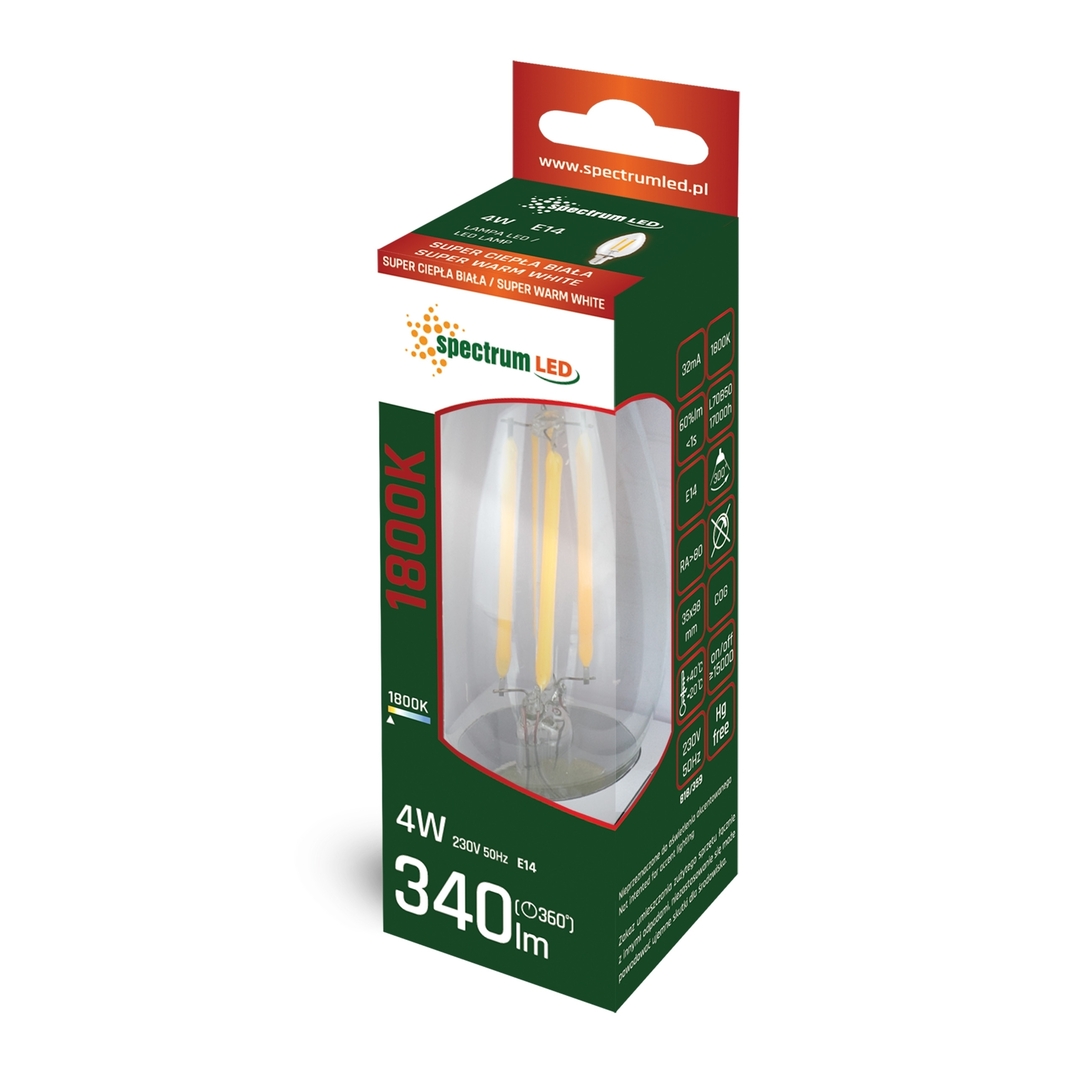 Aussicht Led Kerze E14 230 V 4 W Cog 1800 K Clear Spectrum Led Kerze E14 230 V 4 W Cog 1800 K Clear Spectrum