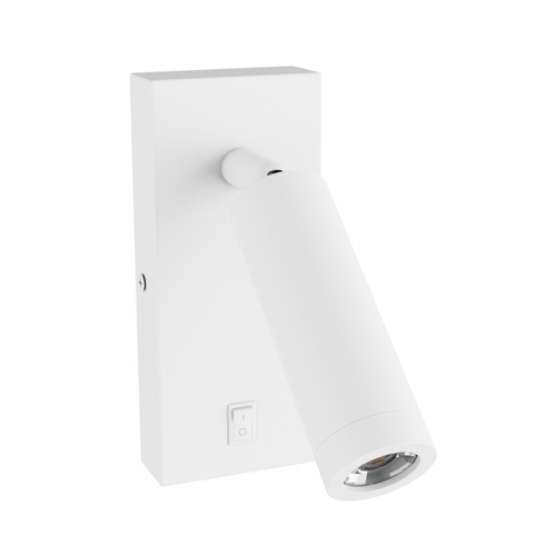 Prüfen Madara Slim Mr11 Switch Wandleuchte 230 V Ip20 38x95 + Sockel140x60x25 Weiß Mit Schalter