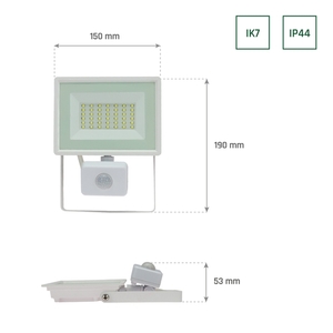 Noctis Lux 3 Flutlicht 30 Ww 230 V Ip44 150x190x53mm Weiß Pir Bewegungsmelder 6 Noctis Lux 3 Flutlicht 30 Ww 230 V Ip44 150x190x53mm Weiß Pir Bewegungsmelder small 6