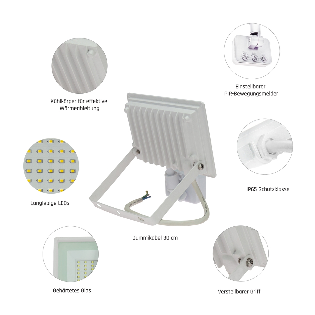 Anzeige Noctis Lux 3 Flutlicht 30 Ww 230 V Ip44 150x190x53mm Weiß Pir Bewegungsmelder Noctis Lux 3 Flutlicht 30 Ww 230 V Ip44 150x190x53mm Weiß Pir Bewegungsmelder