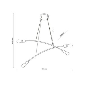 Helix Schwarz Pendelleuchte 4 Pł small 4