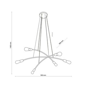 Helix Schwarz Pendelleuchte 6 Pł small 5