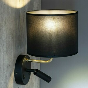 Richi Schwarz/Gold Wandleuchte 1Xe27+1Xg9 small 1