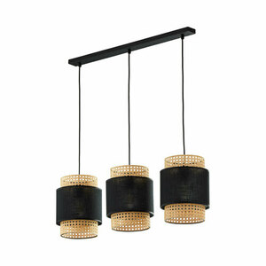 Boho Black Pendelleuchte 3 Pł Strip. small 0