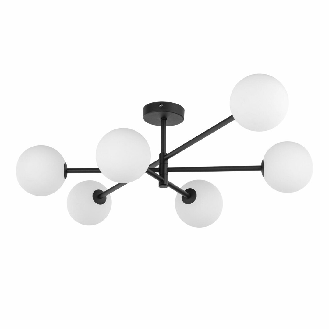 Stropné svietidlo TK-Lighting Sarius Black 6x G9 čierne sklenené plátna