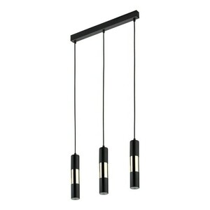 Vivien Schwarz/Gold Pendelleuchte 3 Pł Strip. small 6