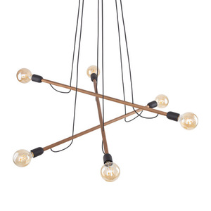 Helix Holz Walnuss Pendelleuchte 6 Pł small 4