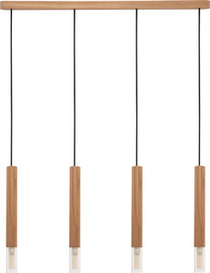 Pendelleuchte Zuma Line MADERA 8620403, Holzleiste 75 cm, 4 × G9 small 0