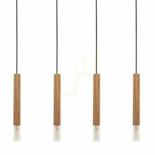Prüfen Pendelleuchte Zuma Line MADERA 8620403, Holzleiste 75 cm, 4 × G9