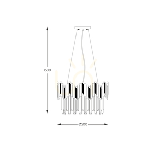 Kronleuchter Zuma Line ROTTA 2200018M schwarz-gold, 6×E14, Ø50 cm small 2