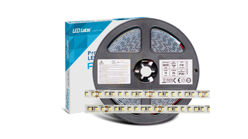 Prüfen LED-Band PRO 3Y 24V 128 LED/m 2835 SMD Kaltweiß, 12W, 130lm/W, 640 LEDs., 5 m