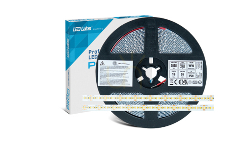 Prüfen LED-Streifen LED Labs PROFI 24 V, 1200 SMD-2835-LEDs, 15 W/m, 4000 K, CRI 90, 5 m