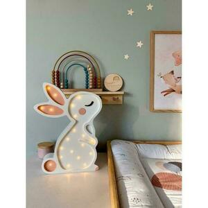 Lampe für Kinderzimmer weiß Hase - handgefertigt small 11