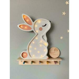 Lampe für Kinderzimmer weiß Hase - handgefertigt small 8